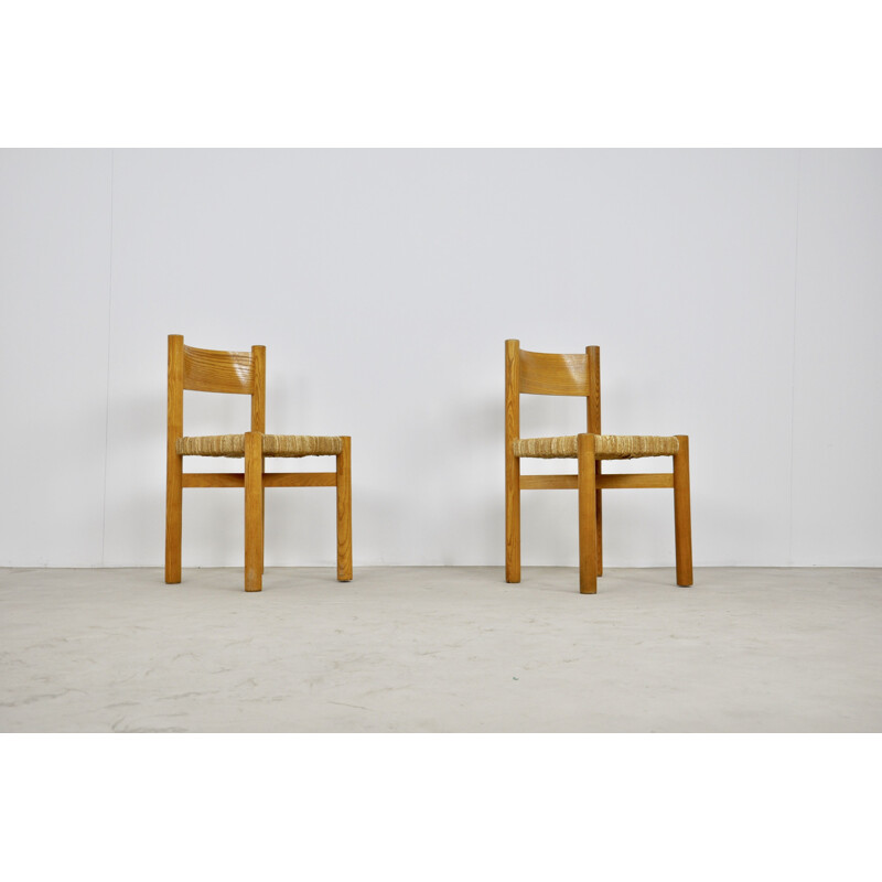 Set of 2 Meribel Chairs by Charlotte Perriand, 1950s