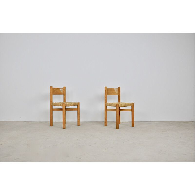 Set of 2 Meribel Chairs by Charlotte Perriand, 1950s