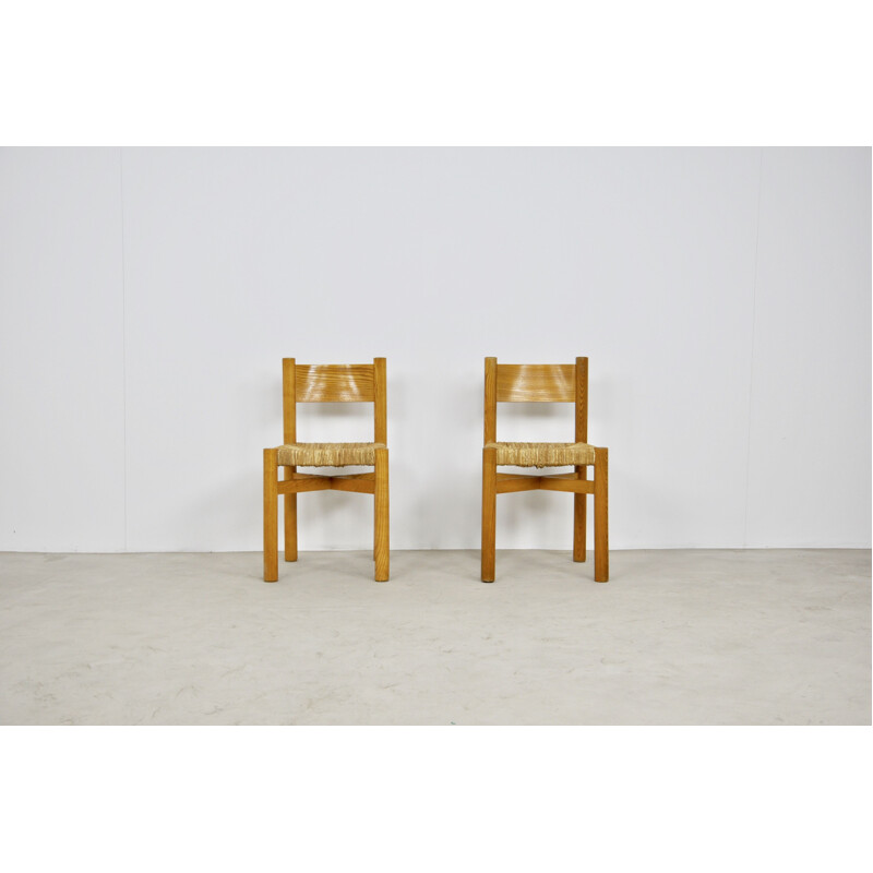 Set of 2 Meribel Chairs by Charlotte Perriand, 1950s