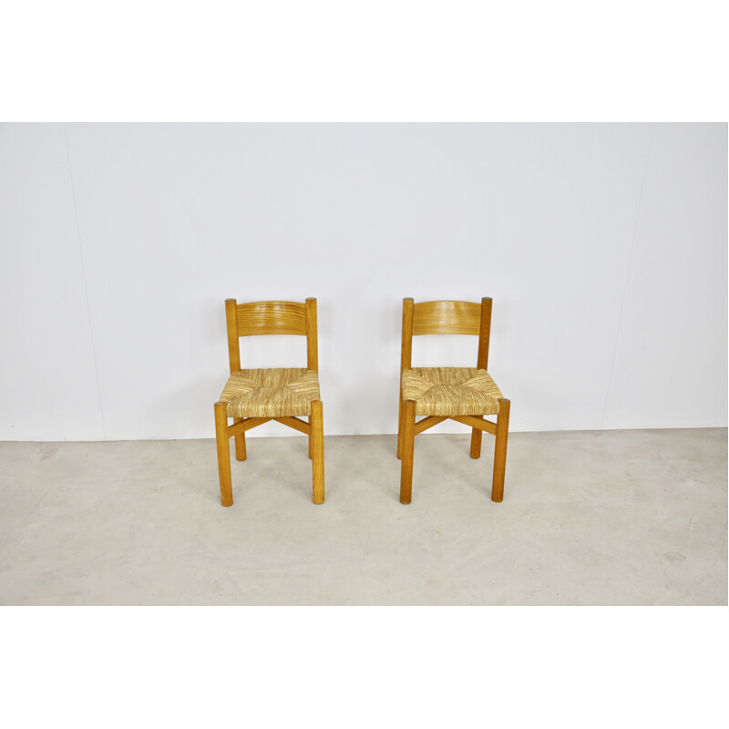 Set of 2 Meribel Chairs by Charlotte Perriand, 1950s