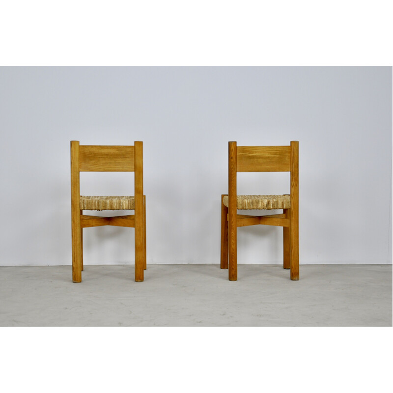 Set of 2 Meribel Chairs by Charlotte Perriand, 1950s