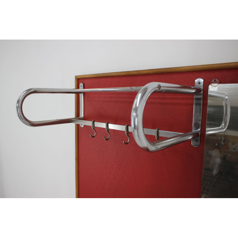 Vintage Wall Coat Rack, Czechoslovakia 1950s