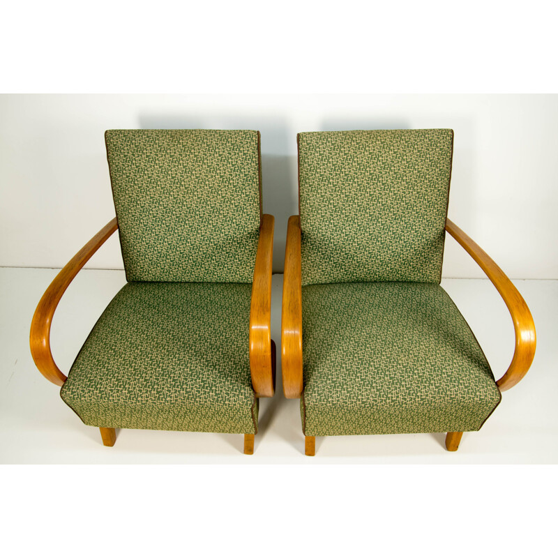 Pair of vintage Armchairs by Halabala in Perfect Original Condition, 1950s