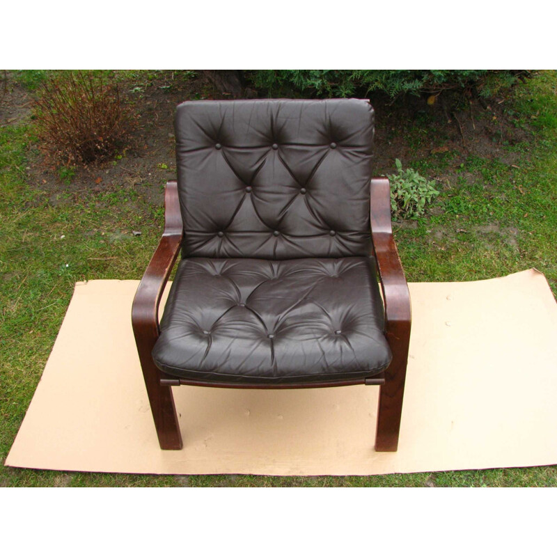 Vintage leather armchair Scandinavian