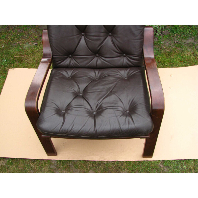 Vintage leather armchair Scandinavian