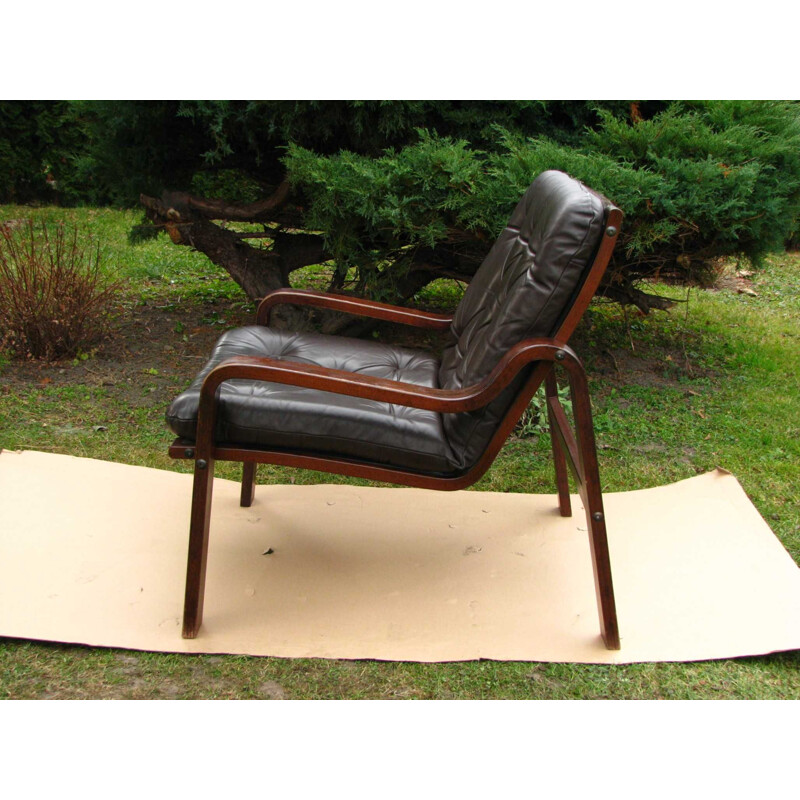 Vintage leather armchair Scandinavian