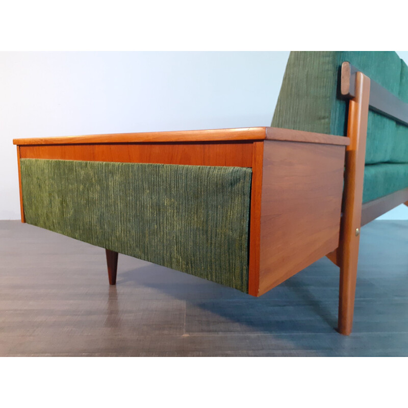 Vintage Norwegian Sofa Bed Green 1960