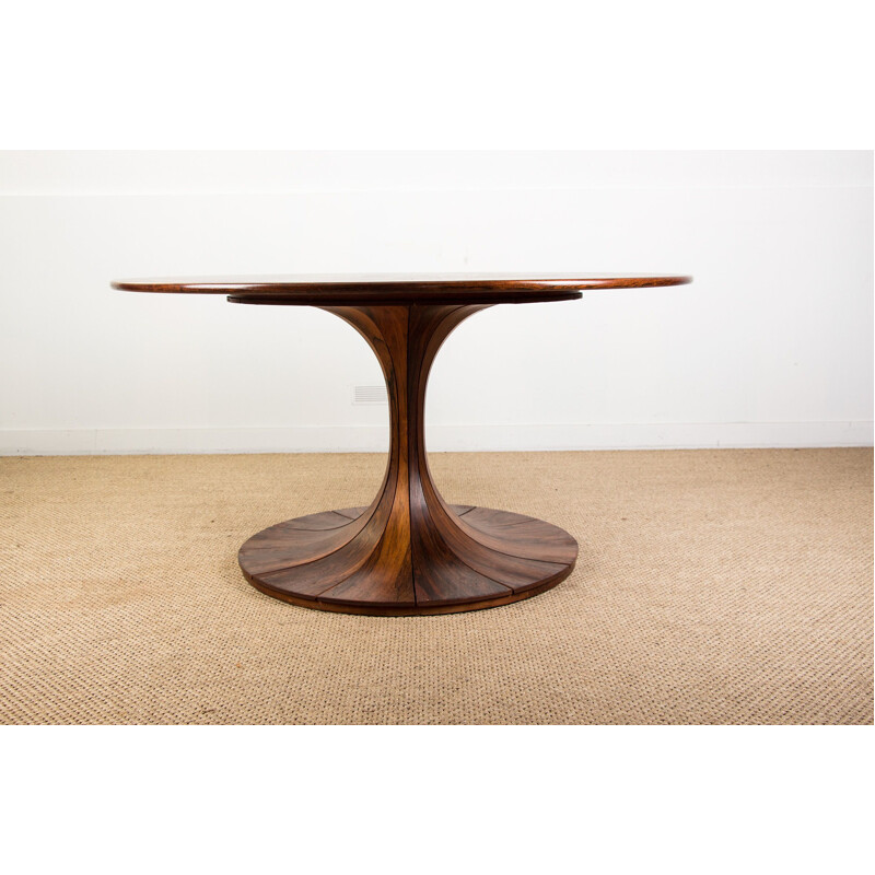 Vintage 130cm Rio Tulip Rosewood Dining Table by Karl Erik Ekselius Sweden 1960