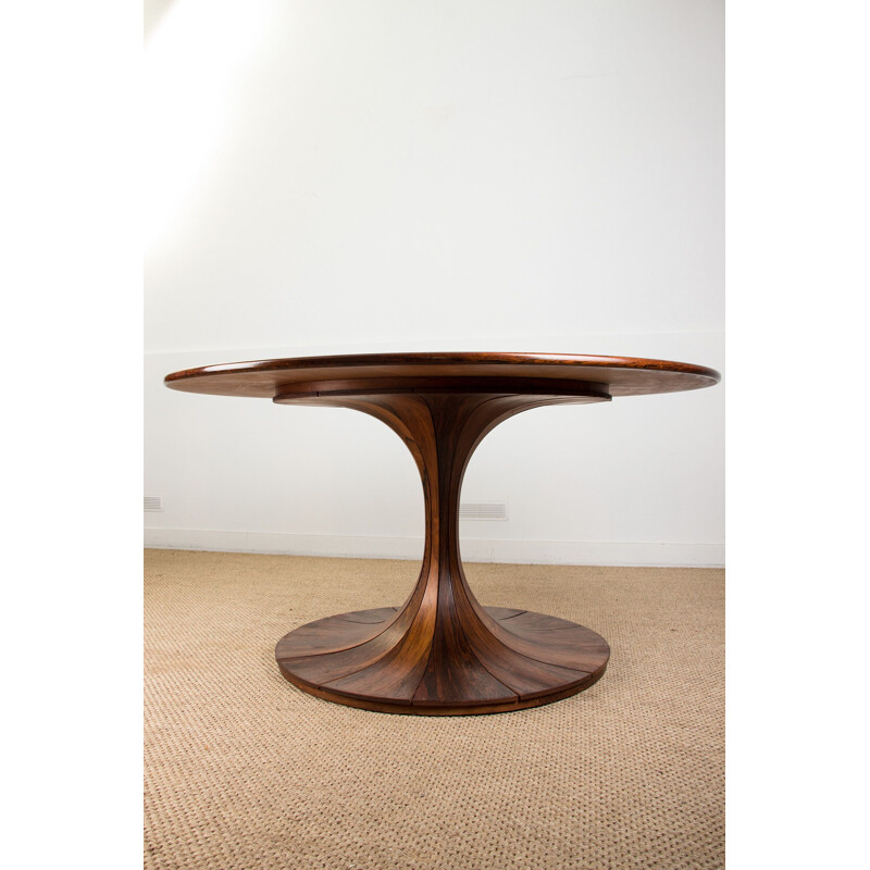 Vintage 130cm Rio Tulip Rosewood Dining Table by Karl Erik Ekselius Sweden 1960