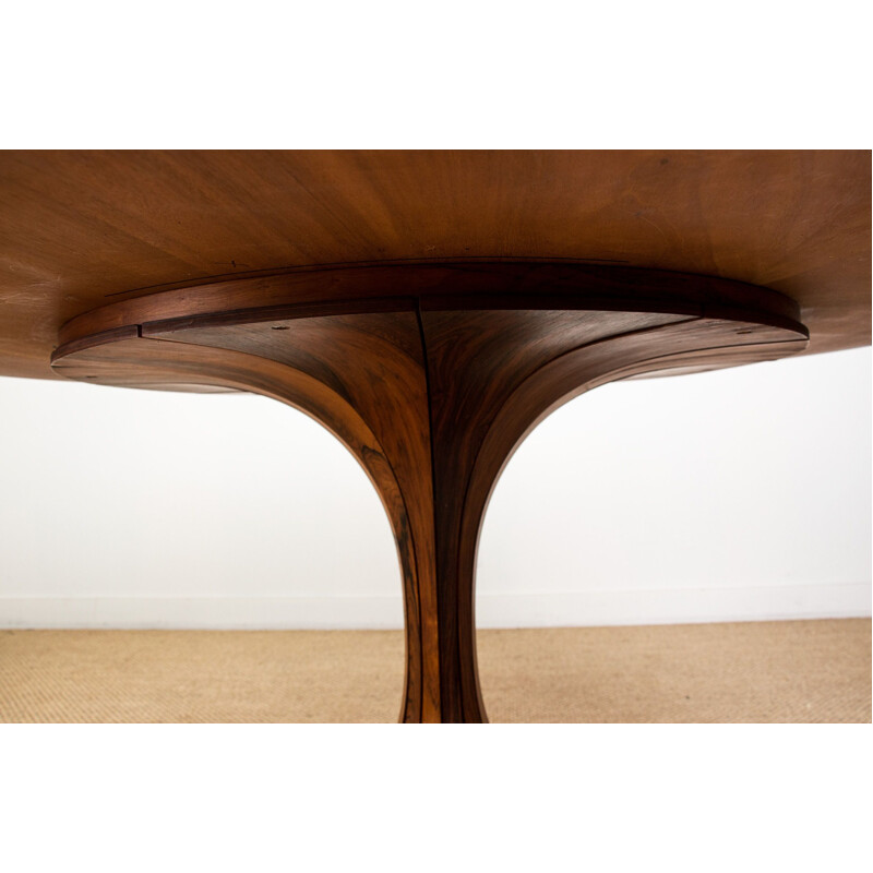 Vintage 130cm Rio Tulip Rosewood Dining Table by Karl Erik Ekselius Sweden 1960