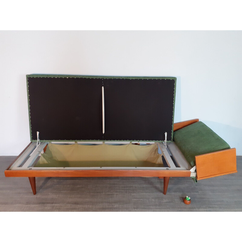 Vintage Norwegian Sofa Bed Green 1960