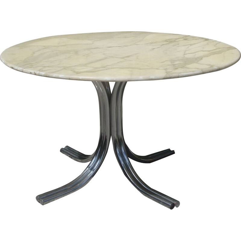 Vintage round table in Carrara marble