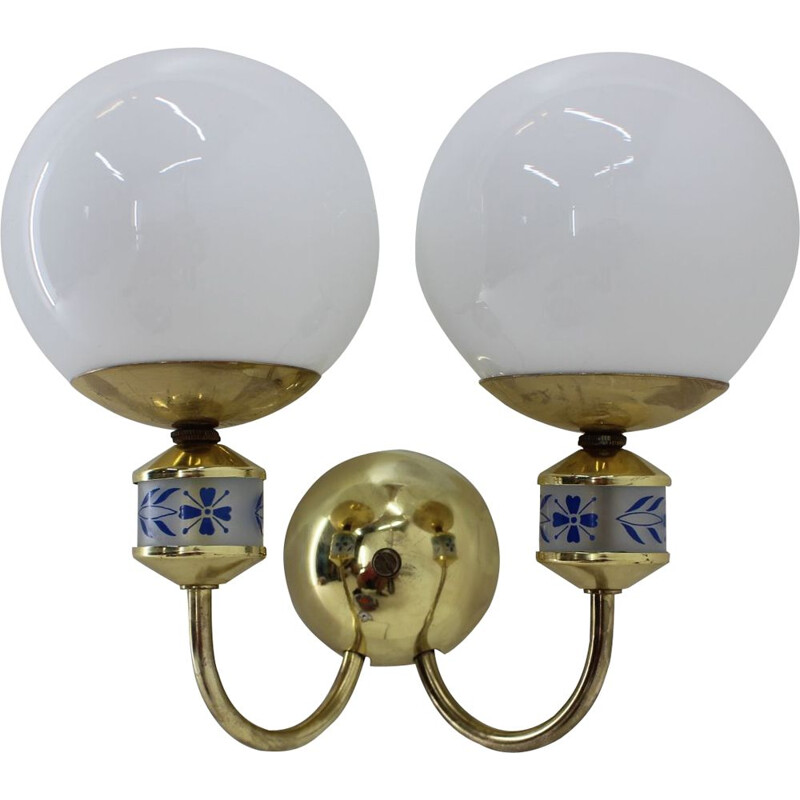 Pair of vintage brass wall sconces, 1970