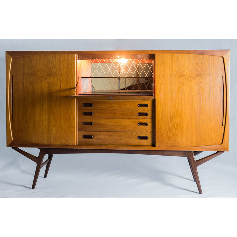 Vintage Highboard Teak Danish 1950s