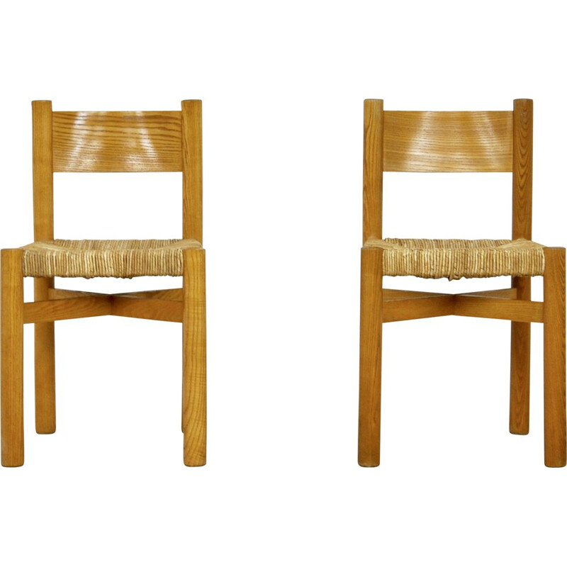 Set of 2 Meribel Chairs by Charlotte Perriand, 1950s