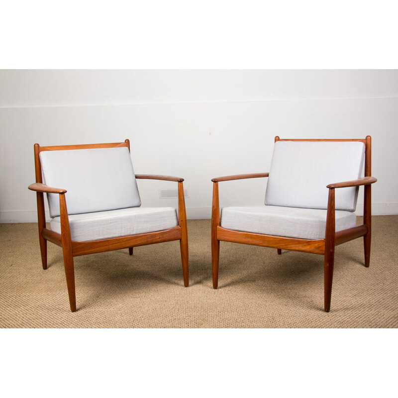 Pair of Vintage Teak Armchairs by Grete Jalk for France & Son Danish 1963