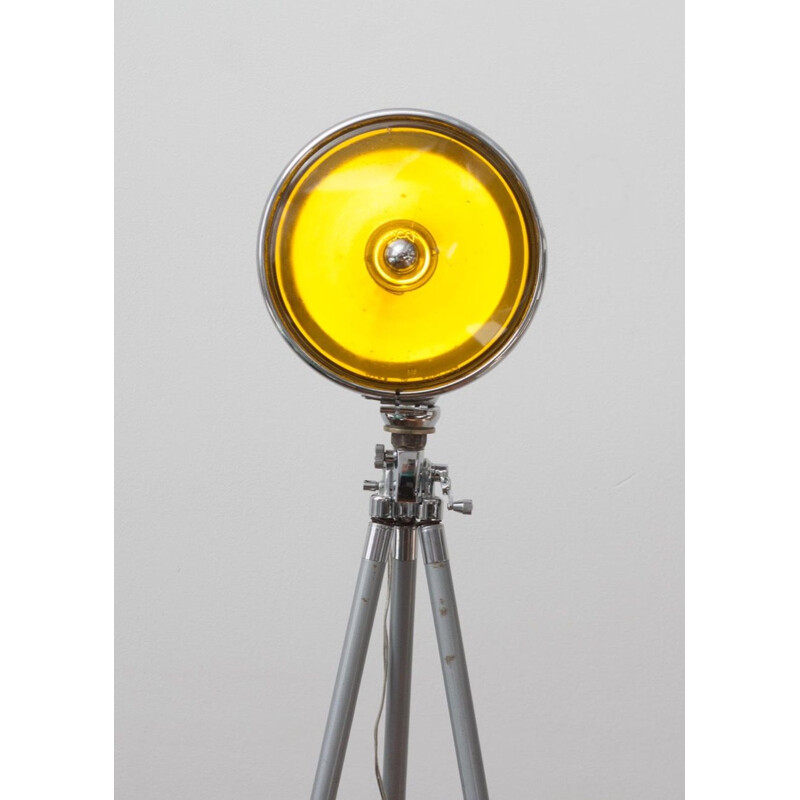 Vintage yellow tripod lamp, 1960