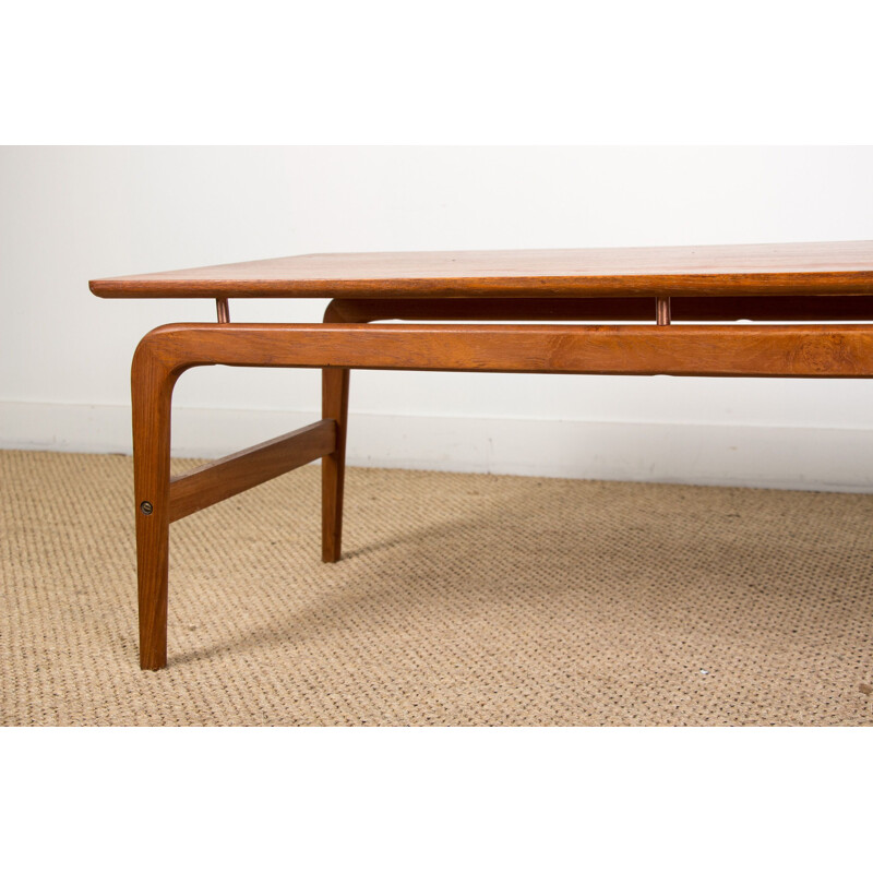 Large Vintage Teak Coffee Table by Arne Hovmand Olsen for Danish Mogens Kold 1960