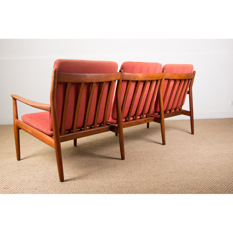 Vintage 3-Sitzer Sofa aus Teakholz von Svend Age Eriksen für Glostrup Dänisch 1960