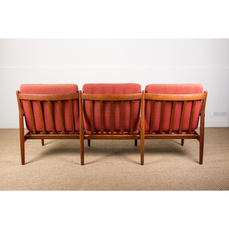 Vintage 3 seater Teak sofa by Svend Age Eriksen for Glostrup Danish 1960