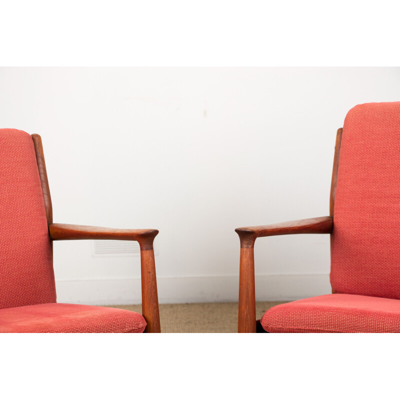 Pair of Vintage Teak Armchairs GM5 by Svend Age Eriksen Danish 1960