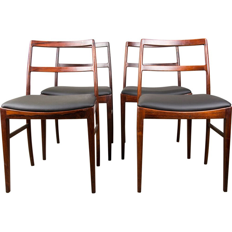 Set of 4 vintage Rio Rosewood chairs model 420 by Arne Vodder Danish 1960