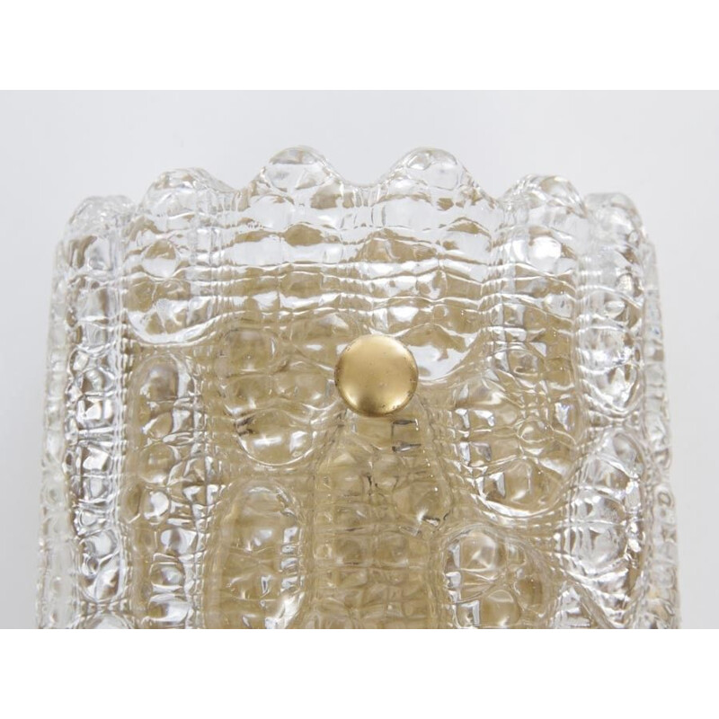 Pair of vintage Scandinavian crystal wall lights