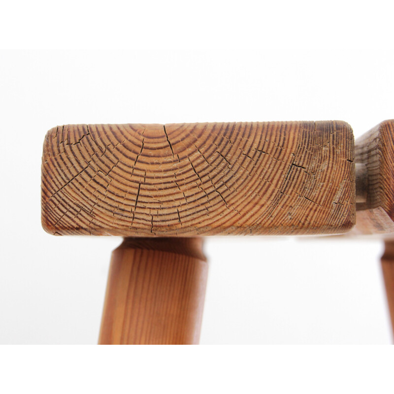 Vintage Scandinavian pine stool