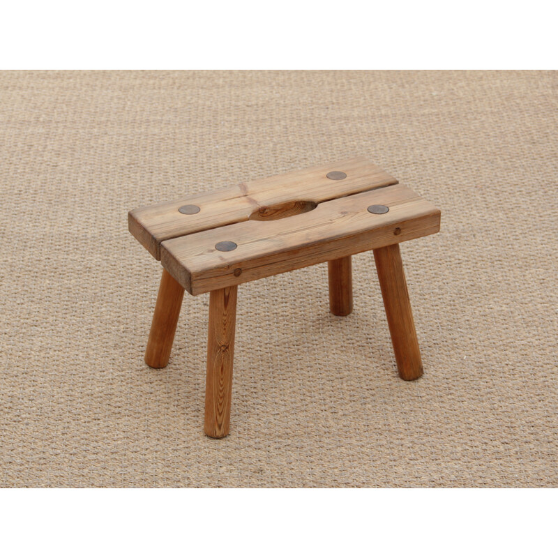 Tabouret vintage scandinave en pin