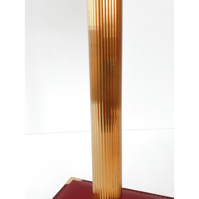 Lampe de table vintage en cuir 1970