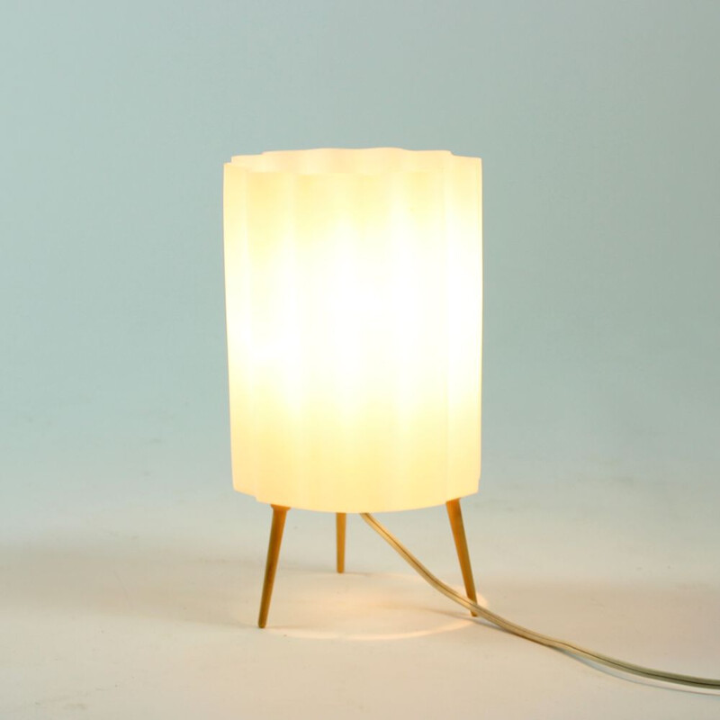 White Midcentury Table Lamp, Czechoslovakia 1960s