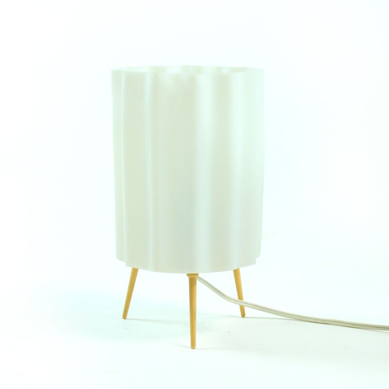 White Midcentury Table Lamp, Czechoslovakia 1960s