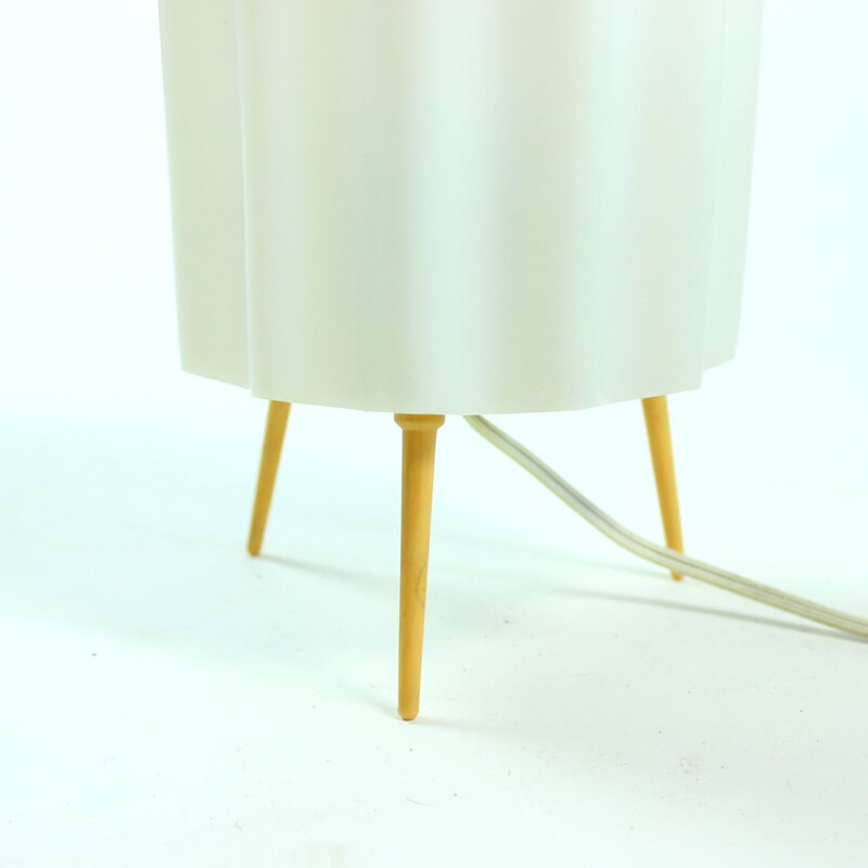 White Midcentury Table Lamp, Czechoslovakia 1960s