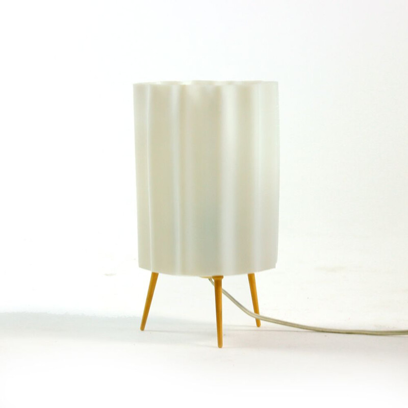 White Midcentury Table Lamp, Czechoslovakia 1960s