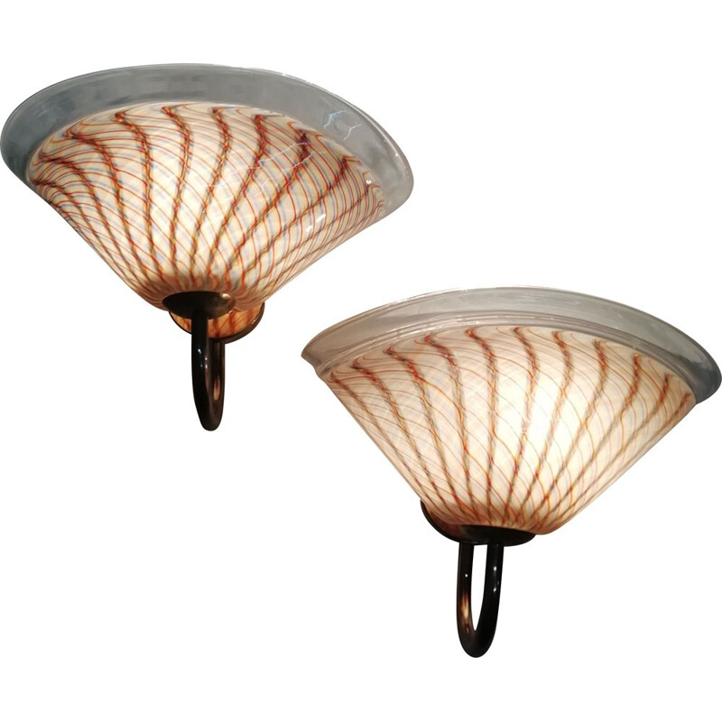 Pair of Vintage Murano glass wall sconces 