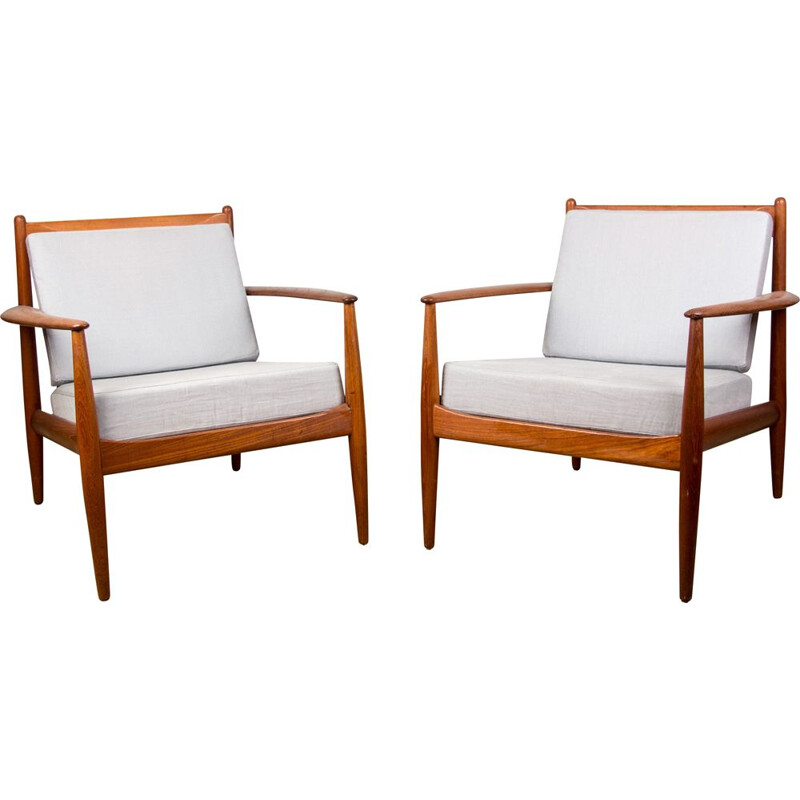 Pair of Vintage Teak Armchairs by Grete Jalk for France & Son Danish 1963