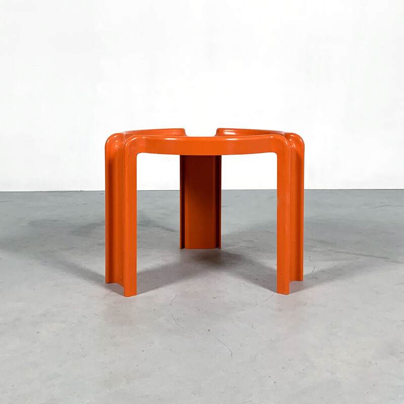 Table d'appoint orange vintage de Giotto Stoppino pour Kartell 1970