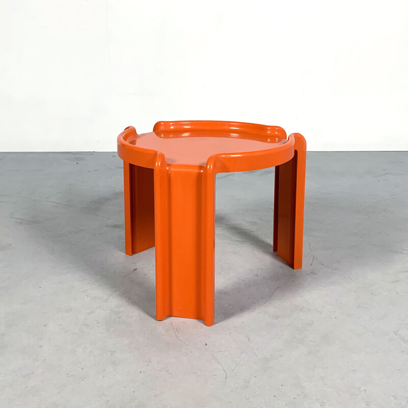 Vintage Orange Side Table by Giotto Stoppino for Kartell, 1970s