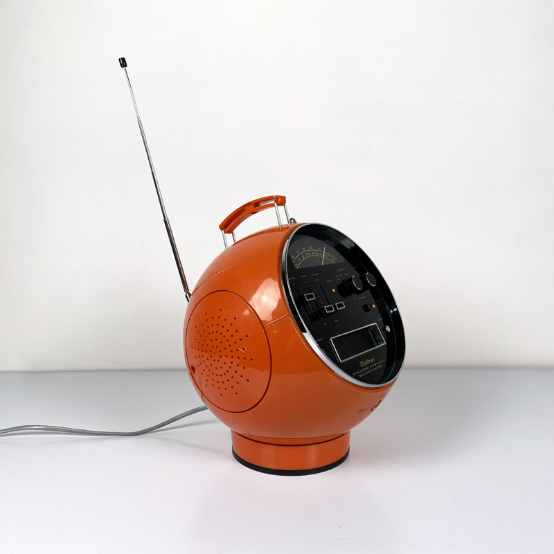 Vintage Orange Model 2001 Space Ball Radio from Weltron, 1970s