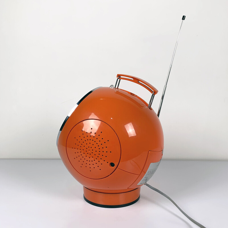 Vintage Orange Model 2001 Space Ball Radio from Weltron, 1970s