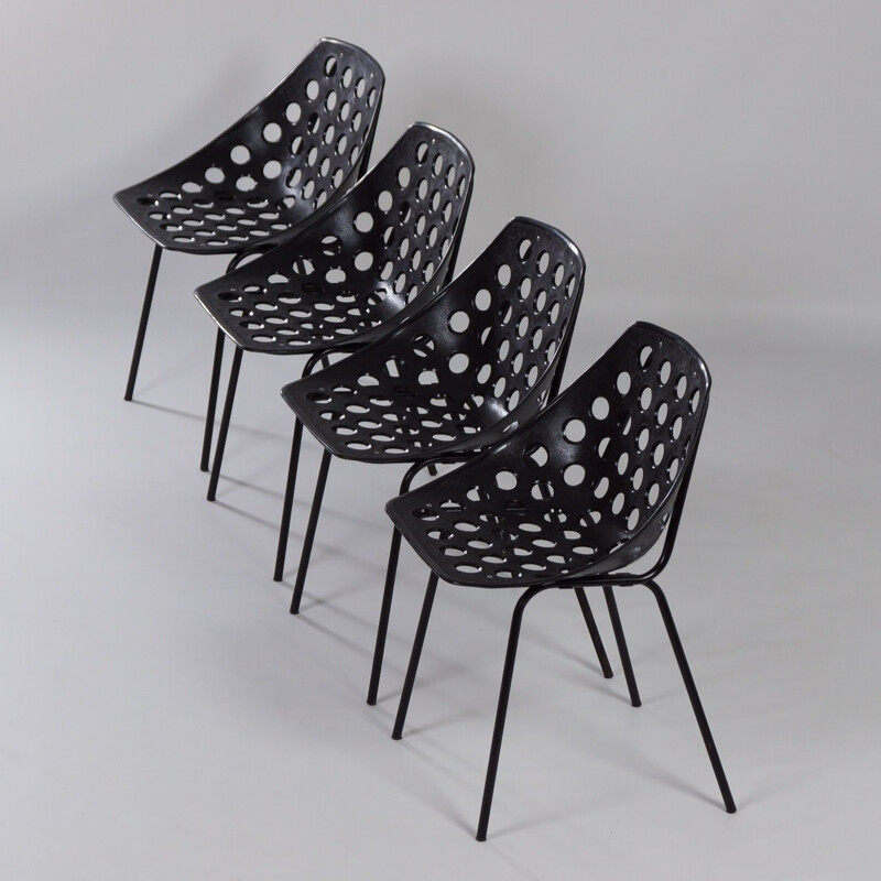 Deauville Chairs F320 by Pierre Guariche for Meurop, 1960s