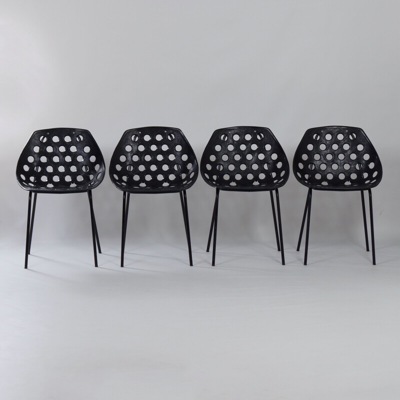 Deauville Chairs F320 by Pierre Guariche for Meurop, 1960s