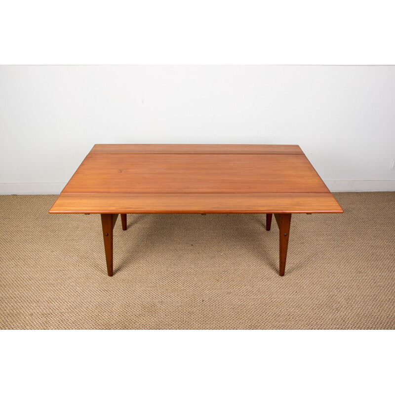 Vintage teak table model 'elevator' adjustable high and low by Kai Kristiansen for Danish Trioh 1960