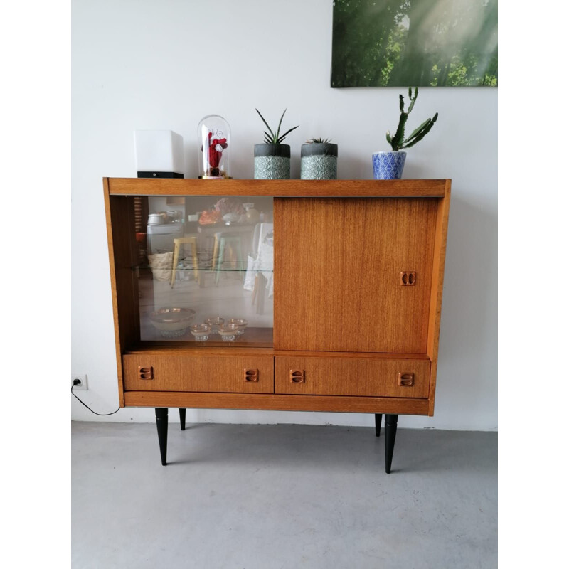 Vintage scandinavian sideboard showcase 1960