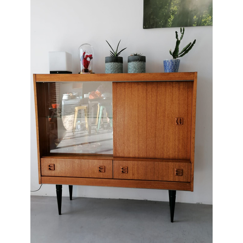 Vintage scandinavian sideboard showcase 1960