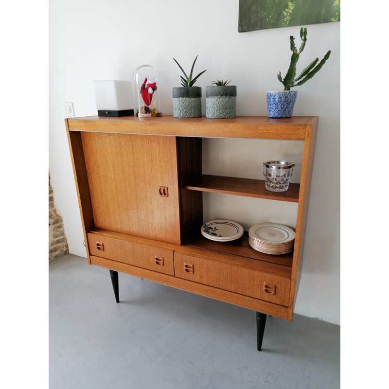 Vintage scandinavian sideboard showcase 1960