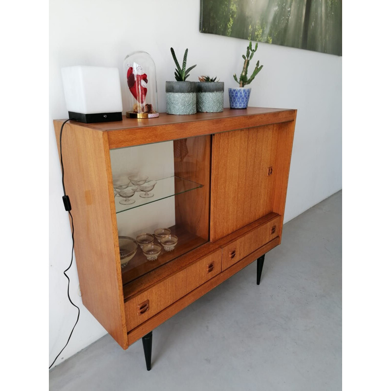 Vintage scandinavian sideboard showcase 1960