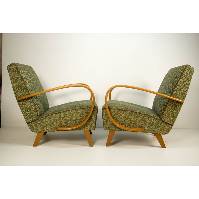 Pair of vintage Armchairs by Halabala in Perfect Original Condition, 1950s