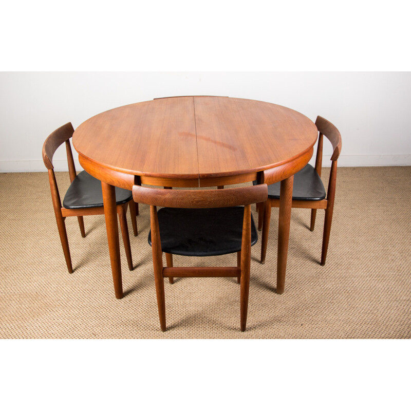 Ensemble Table de repas et 4 chaises Vintage en teck modèle 63031 par Hans Olsen pour Frem Rojle Danoises 1964