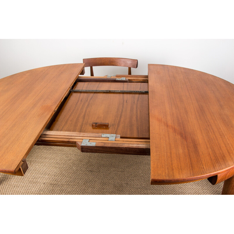 Vintage Teak Dining Table and 4 Chairs Set Model 63031 by Hans Olsen for Frem Rojle Danes 1964